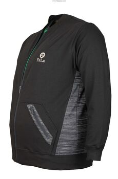 Büyük Beden Baharlık Fermuarlı Sweatshirt 80018 Lacivert - 2