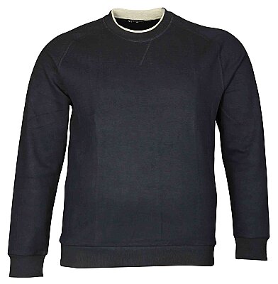 Büyük Beden Bisiklet Yaka Sweatshirt 79026 Lacivert - 
