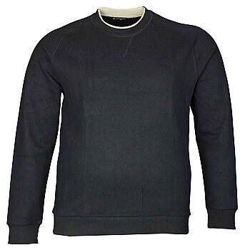 Büyük Beden Bisiklet Yaka Sweatshirt 79026 Lacivert - 1