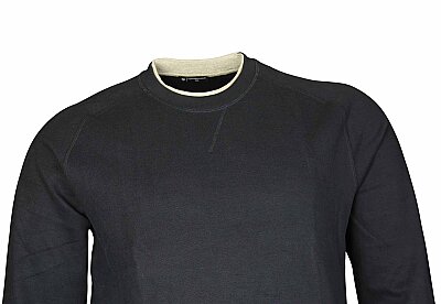 Büyük Beden Bisiklet Yaka Sweatshirt 79026 Lacivert - 2