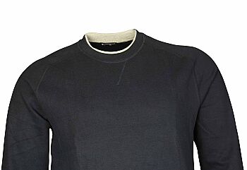Büyük Beden Bisiklet Yaka Sweatshirt 79026 Lacivert - 2