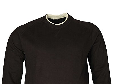 Büyük Beden Bisiklet Yaka Sweatshirt 79026 Siyah - 2