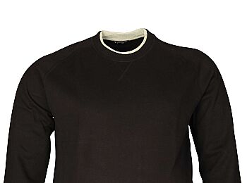 Büyük Beden Bisiklet Yaka Sweatshirt 79026 Siyah - 2