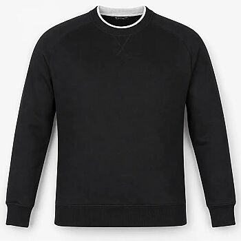 Büyük Beden Bisiklet Yaka Sweatshirt 79026 Siyah - 1