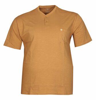 Büyük Beden Bisiklet Yaka T-shırt 75066 Camel - 1