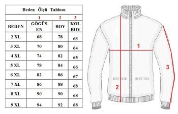 Büyük Beden Fermuarlı Triko Mont Kahverengi 96065 - 3