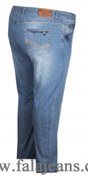 Büyük Beden DAR KALIP Jean Pantolon 97151 Buz Mavi - 2