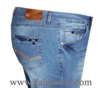 Büyük Beden DAR KALIP Jean Pantolon 97151 Buz Mavi - 3