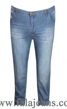 Büyük Beden DAR KALIP Jean Pantolon 97151 Buz Mavi - 1
