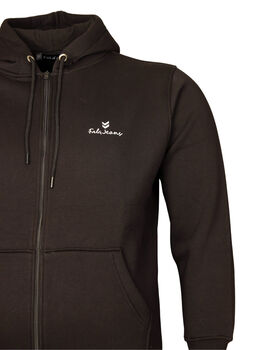 Büyük Beden Kışlık Fermuarlı Kapşonlu Sweatshirt 80017 Siyah - 2