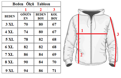 Büyük Beden Kışlık Fermuarlı Kapşonlu Sweatshirt 80017 Siyah - 3