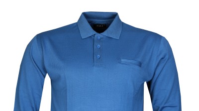 Büyük Beden Polo Yaka Cepli Kazak İndigo 91050 - 2