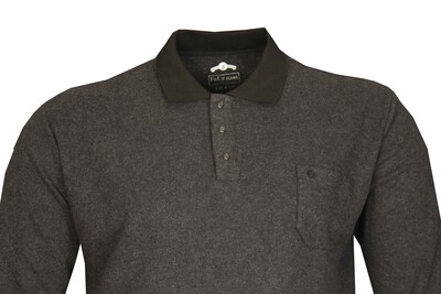 Büyük Beden Polo Yaka Kalın Sweatshirt 98421 Siyah - 2