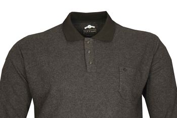 Büyük Beden Polo Yaka Kalın Sweatshirt 98421 Siyah - 2