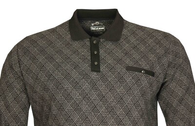 Büyük Beden Polo Yaka Kalın Sweatshirt 98422 Füme-Siyah - 2