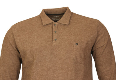 Büyük Beden Polo Yaka Kalın Sweatshirt 98424 A.KAHVE - 2