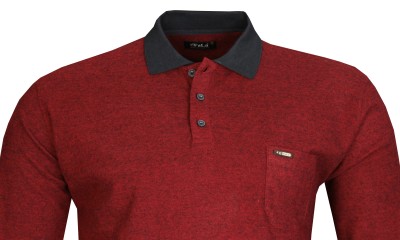 Büyük Beden Polo Yaka Selanik Tişört 98414 Bordo - 2