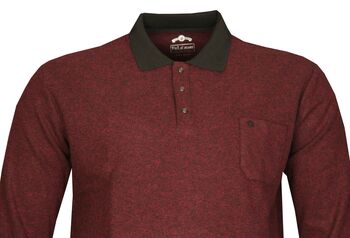Büyük Beden Polo Yaka Kalın Sweatshirt 98421 Bordo - 2