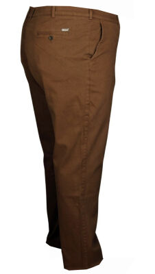 Büyük Beden Yan Cep Chino Pantolon 97166 Kahverengi - Kopya - 2