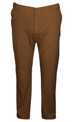 Büyük Beden Yan Cep Chino Pantolon 97166 Kahverengi - Kopya - 3