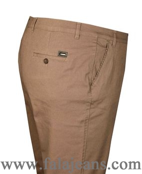 Büyük Beden Yan Cep Chino Pantolon 97166 Vizon - 4