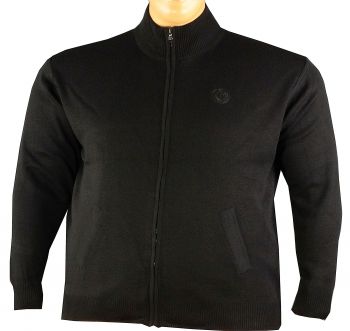 Büyük Beden Ferm.Dik Yaka Triko Hırka Siyah 92012 - 3